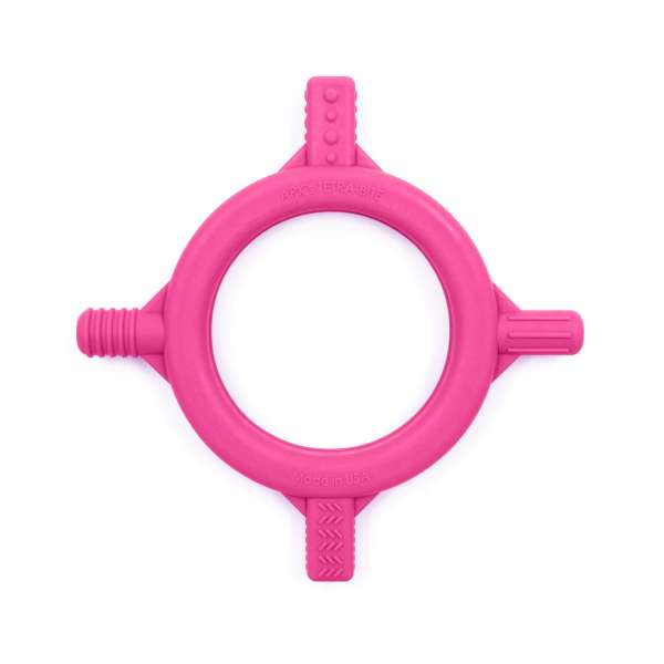 ARK Baby Tetra-Bite hot pink – blød bidering til baby til tandfrembrud og leg

