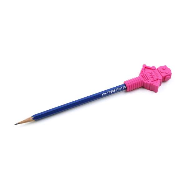 ARK RoboChew bidetop hot pink – sansestimulerende bideredskab til blyant til fokus

