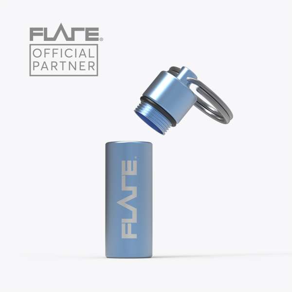 Flare Capsule lille blå åbnet – nem at bruge

