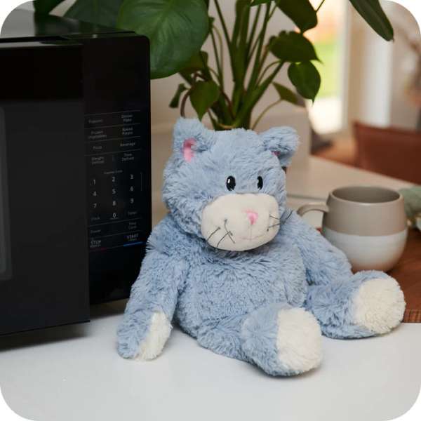 Sansebamse Warmies blå kat
