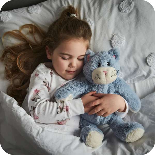 Sansebamse Warmies blå kat