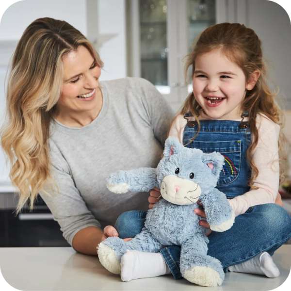 Sansebamse Warmies blå kat