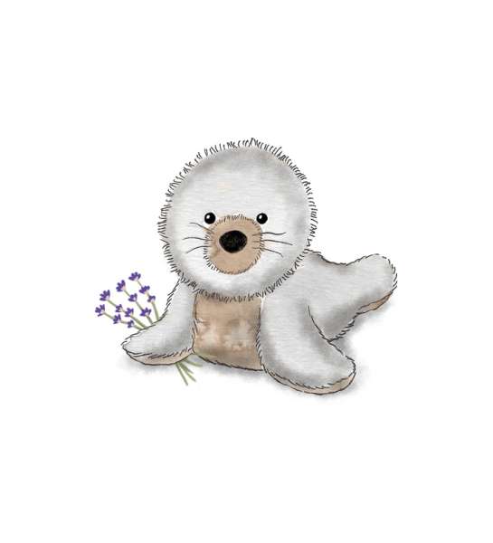 Illustration af Sansebamse Warmies sæl – varmende og sansestimulerende bamse til børn


