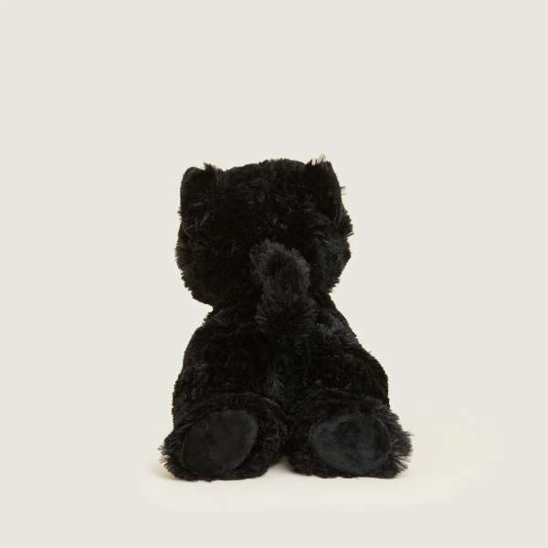 Warmies sort kat siddende – blød og kompakt bamse


