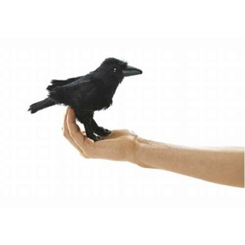 Fingerbamse ravn – sort fugl fingerdukke til rolleleg og historiefortælling

