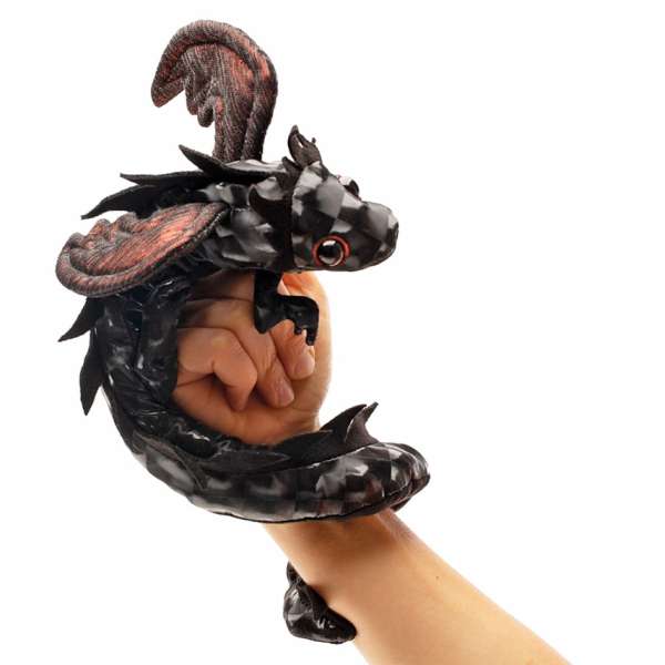 Fingerbamse sort drage armbånd