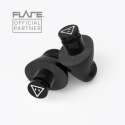 Flare Earshade sorte ørepropper close-up – detaljeret design


