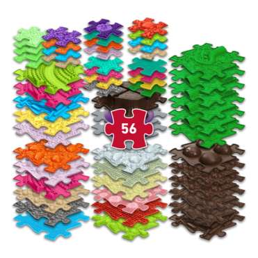 Sansegulv Diamant sæt – taktile plader i mange farver og mønstre

