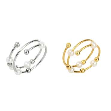 Fidget ring med perler – justerbar ring med bevægelige perler til ro og fokus

