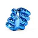 Tangle Jr. Textured Metallic blå – skinnende fidget med taktil overflade

