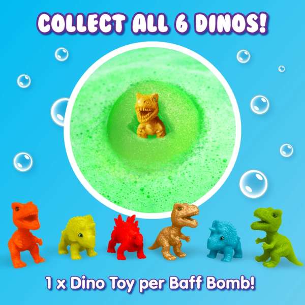 Badebombe overraskelse Dino, 6 stk. i æske