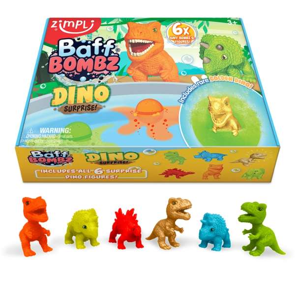 Badebombe overraskelse Dino, 6 stk. i æske