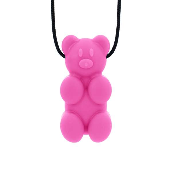 Hot Pink ARK Gummy Bear bidehalskæde – tyggehalskæde til børn

