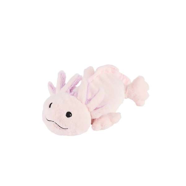 Pink axolotl fremmer sanseoplevelser gennem blødhed og krammevenlige egenskaber.


