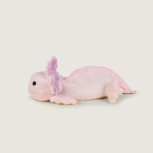 
Pink axolotl Warmies fra sidden – beroligende sansebamse til afslapning

