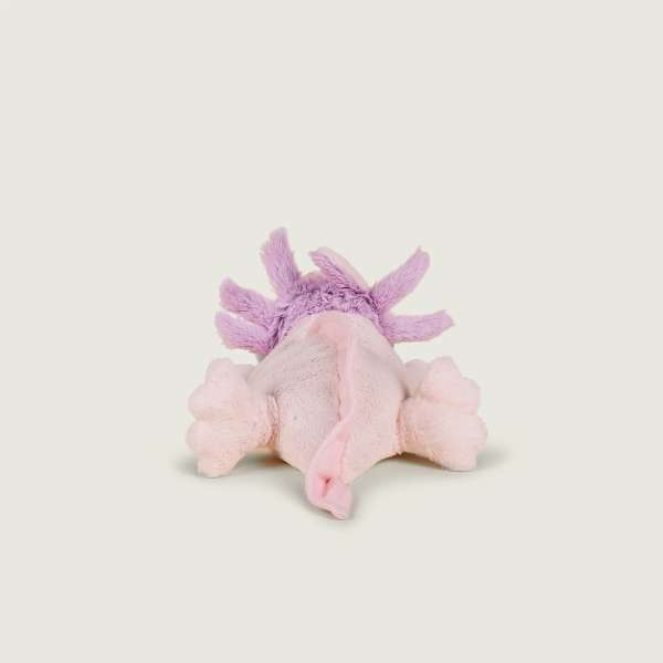 Warmies pink axolotl se bagfra – sanselig bamse med blødt og venligt udtryk


