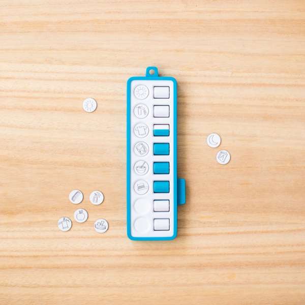  Blå Checkpad med tokens – visuelt hjælpemiddel til motivation og rutiner

