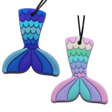 Havfruehale bidesmykke – tyggevenligt smykke i silikone til oral stimulering og ro

