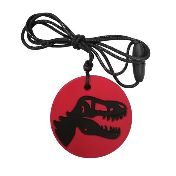 Dinosaurus bidehalskæde – tyggevenligt smykke til børn med behov for oral stimulering


