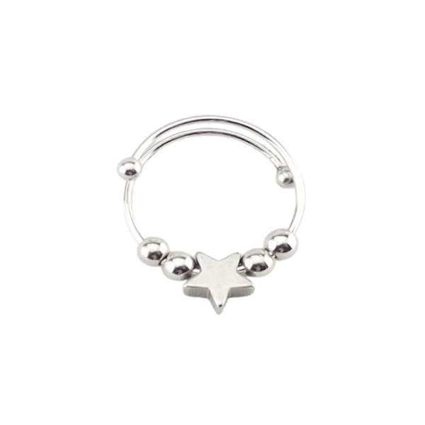 Fidgetring med stjerne – diskret og beroligende fidget

