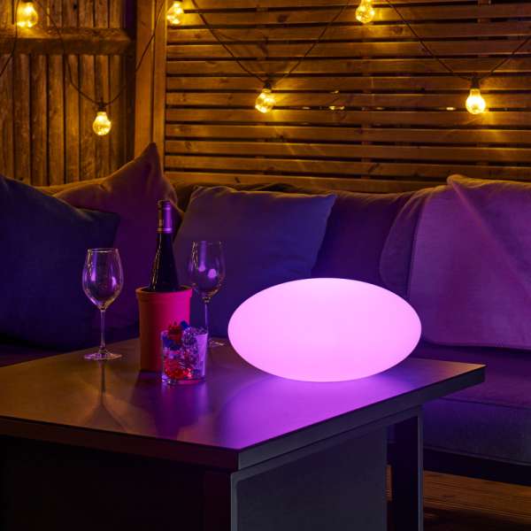 Sensory Mood Pebble på bord – stemningslys til afslapning og sanselig ro

