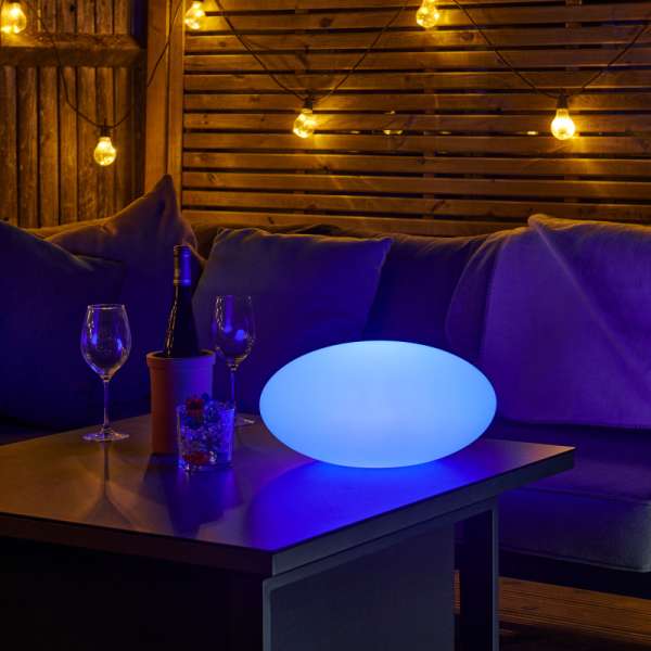 Sensory Mood Pebble med blåt lys – sansestimulerende lys til ro og visuel fordybelse

