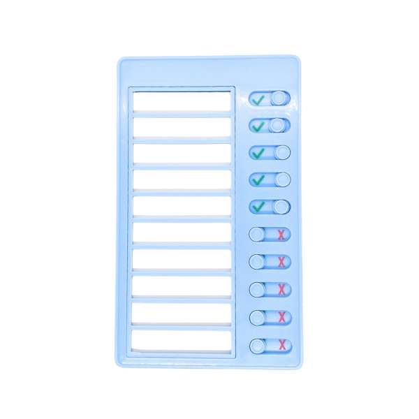 Genanvendelig tjekliste blå – med afkrydsningsfelter

