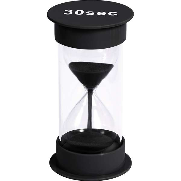 sort timeglas 30 sekunder