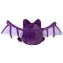 Spooky flagermus bamse bagfra med udstrakte vinger – blød lilla plush flagermus i fuld form

