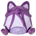 Spooky flagermus bamse bagfra med foldede vinger – blød lilla plush figur med detaljerede vinger

