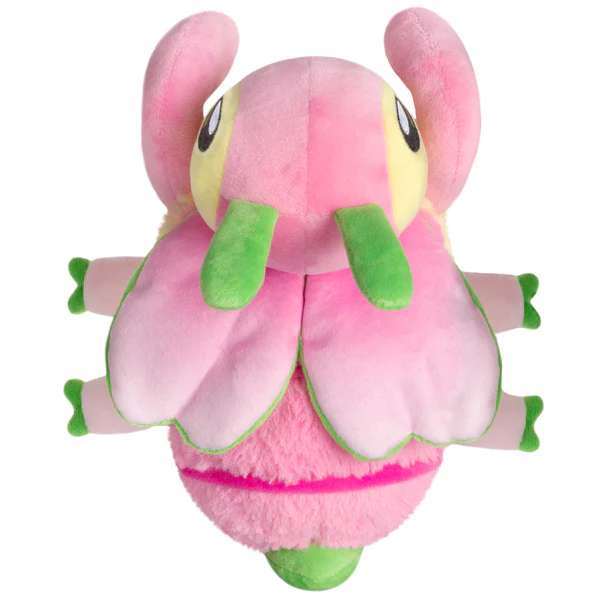 Orchidé-knæler plush bamse bagfra – pink kawaii insekt med vinger og bløde former

