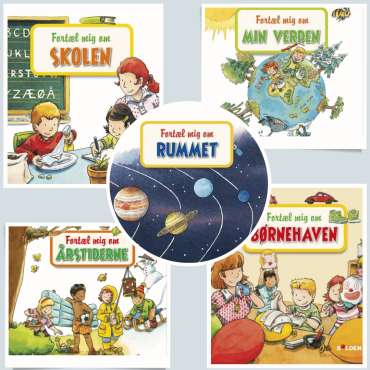 Fortæl mig om bogpakke – læringsbøger til børn om verden, skole og natur

