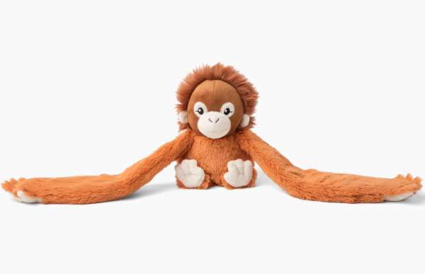 Orangutangen Ollie med lange arme – tyngdeven til kram og afslapning

