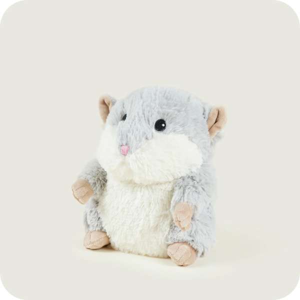 Sansebamse Warmies® grå hamster – blød bamse fyldt med lavendel for beroligende kram og hygge.

