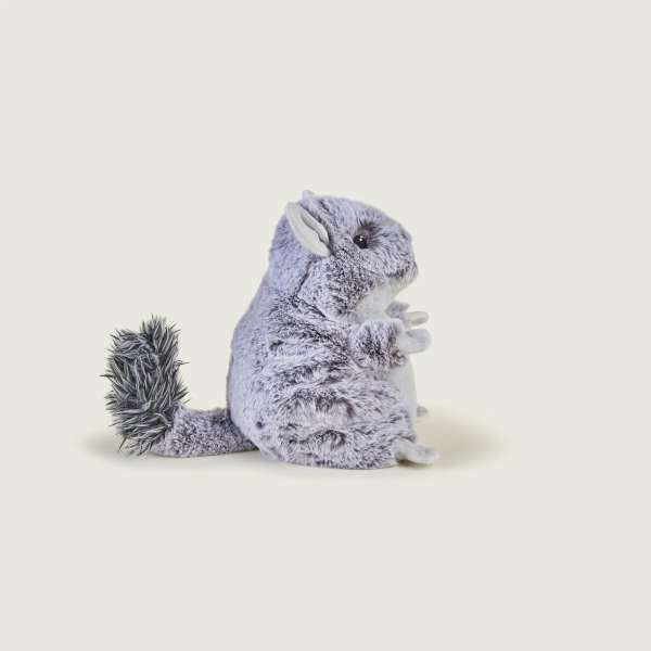 Warmies chinchilla set fra siden – blød bamse med naturtro hale

