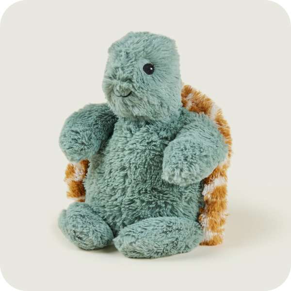 Warmies baby skildpadde forfra – blød og beroligende bamse


