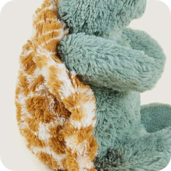 Warmies baby skildpadde close-up – blød pels og skjold


