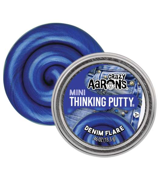 Crazy Aaron’s Thinking Putty Denim Flare – blå putty med denim-look til sanselig leg og fidget

