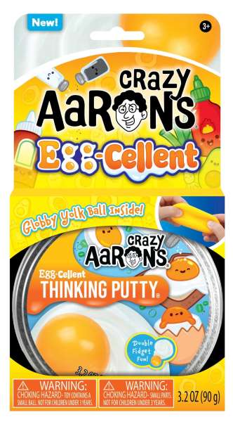 den indpakning  Crazy Aaron’s Thinking Putty – Egg-Cellent kommer i 