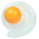 Thinking Putty Egg-Cellent close-up – hvid putty med gul kugle til visuel og taktil stimulering

