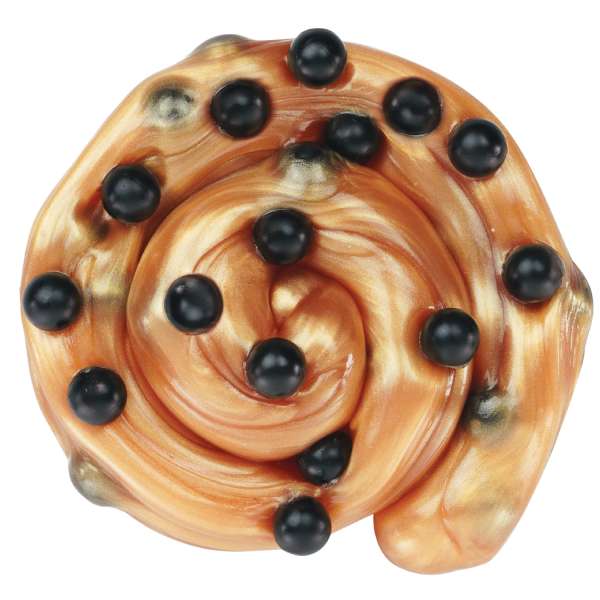 Thinking Putty Brown Sugar Boba close-up – strækbar putty med sorte perler til taktil stimulering

