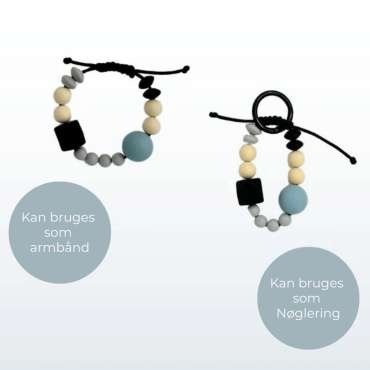 CalmBeads 2-i-1 armbånd og nøglering – fleksibelt fidget smykke


