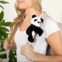 Panda krammebamse fastgjort på rygsækrem, blød bamse med lange arme til børn på farten

