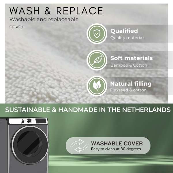 Tyngdepude med aftageligt betræk – nem at vaske og vedligeholde til daglig brug

