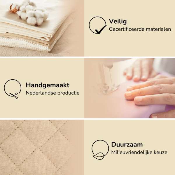 Detaljer af øjenpude med tyngde – håndlavet design og materialer


