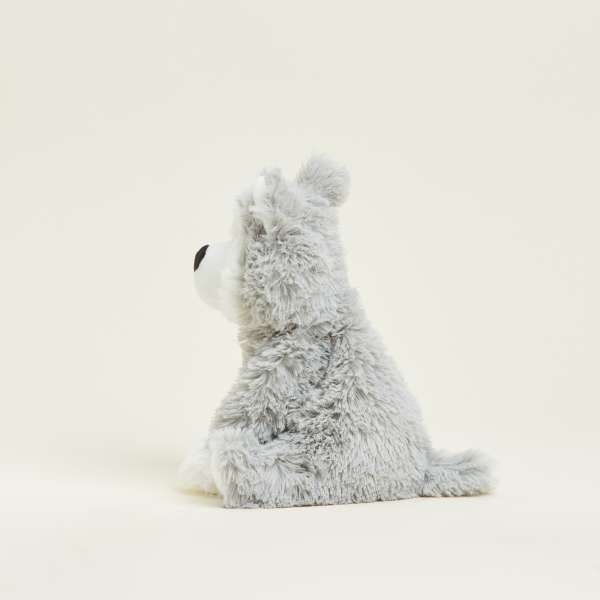 Sansebamse Warmies® siddende husky fra siden 