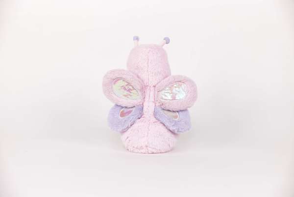 Sansebamse Warmies® lyserød sommerfugl bagfra