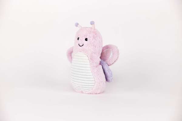 Sansebamse Warmies® lyserød sommerfugl