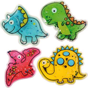 Liquid Shapes Dino – sæt med 4 flydende dinosaurformer til sanse- og kreativ leg for børn.

