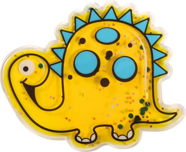 Gul Liquid Shapes dinosaur – sjovt sensorisk legetøj til børn



